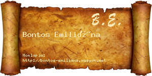 Bontos Emiliána névjegykártya